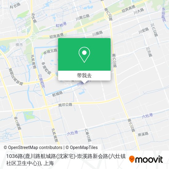 1036路(鹿川路航城路(沈家宅)-崇溪路新会路(六灶镇社区卫生中心))地图