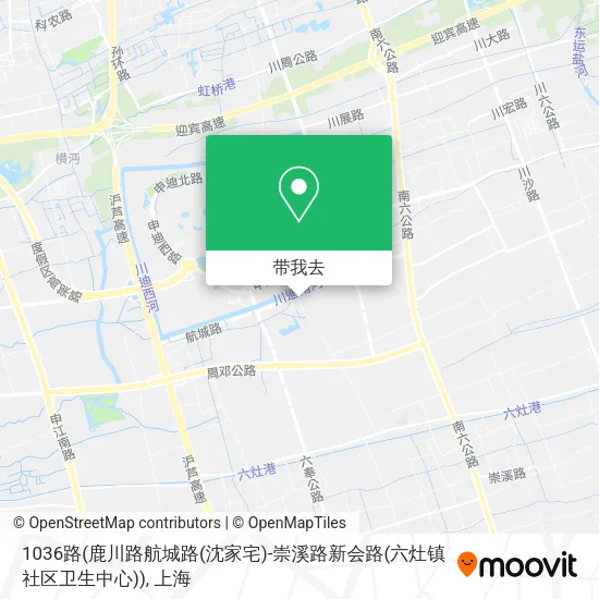 1036路(鹿川路航城路(沈家宅)-崇溪路新会路(六灶镇社区卫生中心))地图