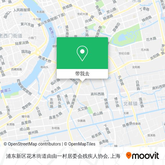 浦东新区花木街道由由一村居委会残疾人协会地图