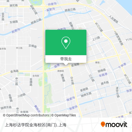 上海杉达学院金海校区(南门)地图