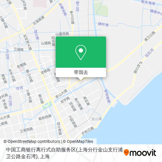 中国工商银行离行式自助服务区(上海分行金山支行浦卫公路金石湾)地图