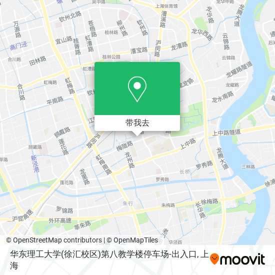 华东理工大学(徐汇校区)第八教学楼停车场-出入口地图