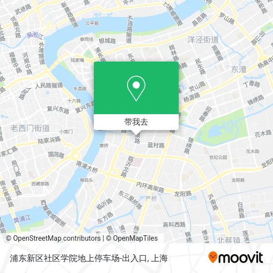 浦东新区社区学院地上停车场-出入口地图