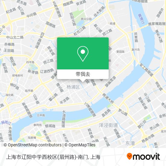 上海市辽阳中学西校区(眉州路)-南门地图