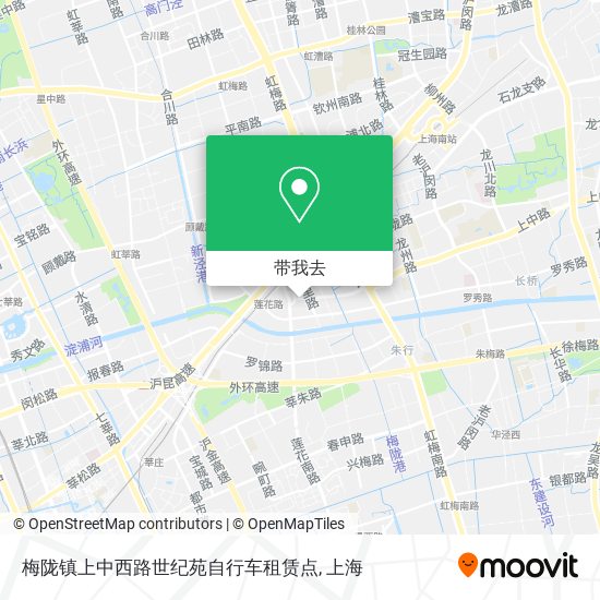 梅陇镇上中西路世纪苑自行车租赁点地图