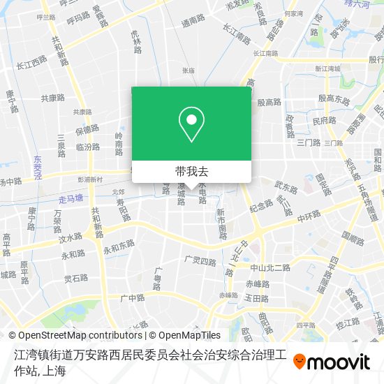 江湾镇街道万安路西居民委员会社会治安综合治理工作站地图