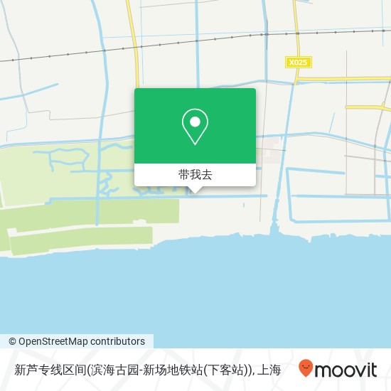 新芦专线区间(滨海古园-新场地铁站(下客站))地图