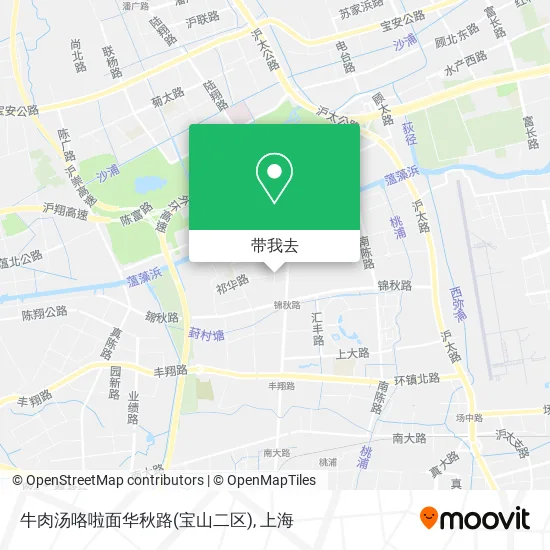 牛肉汤咯啦面华秋路(宝山二区)地图