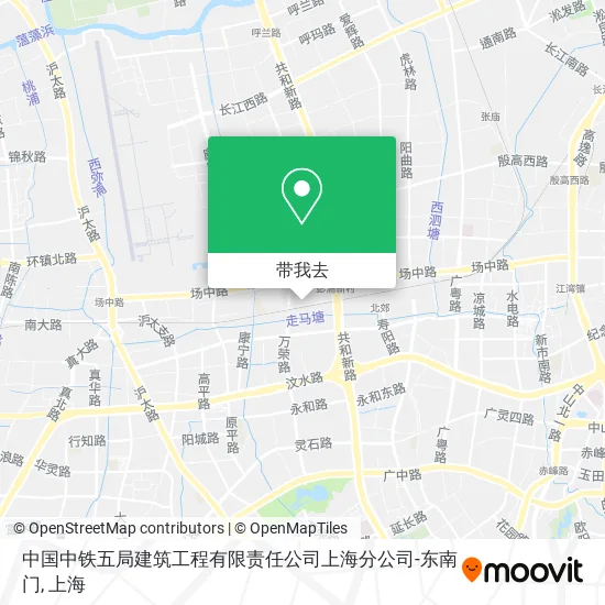 中国中铁五局建筑工程有限责任公司上海分公司-东南门地图