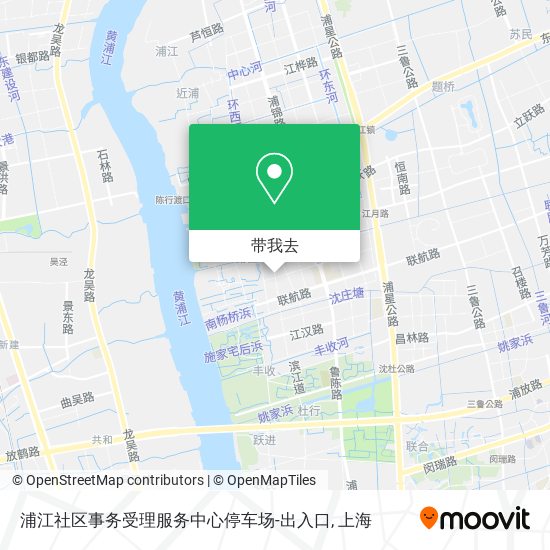 浦江社区事务受理服务中心停车场-出入口地图