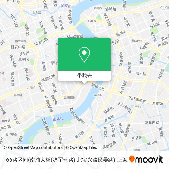 66路区间(南浦大桥(沪军营路)-北宝兴路民晏路)地图