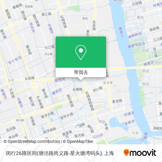 闵行26路区间(塘泾路尚义路-星火塘湾码头)地图