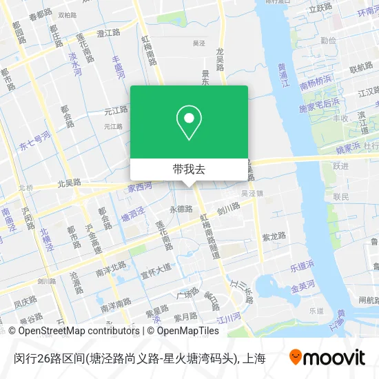 闵行26路区间(塘泾路尚义路-星火塘湾码头)地图