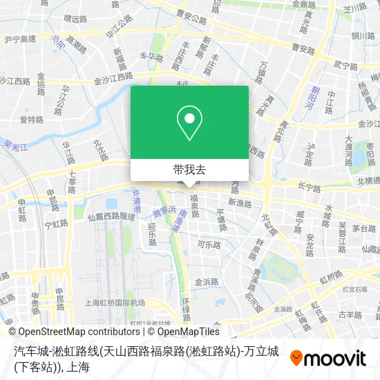 汽车城-淞虹路线(天山西路福泉路(淞虹路站)-万立城(下客站))地图