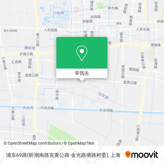 浦东69路(听潮南路宣黄公路-金光路塘路村委)地图
