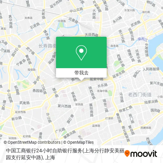 中国工商银行24小时自助银行服务(上海分行静安美丽园支行延安中路)地图
