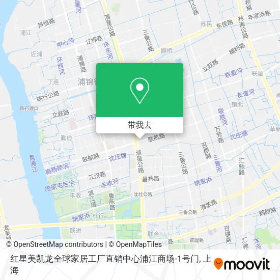 红星美凯龙全球家居工厂直销中心浦江商场-1号门地图