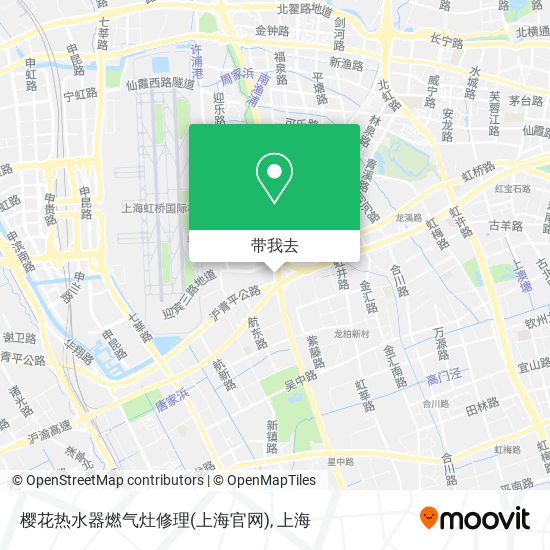 樱花热水器燃气灶修理(上海官网)地图
