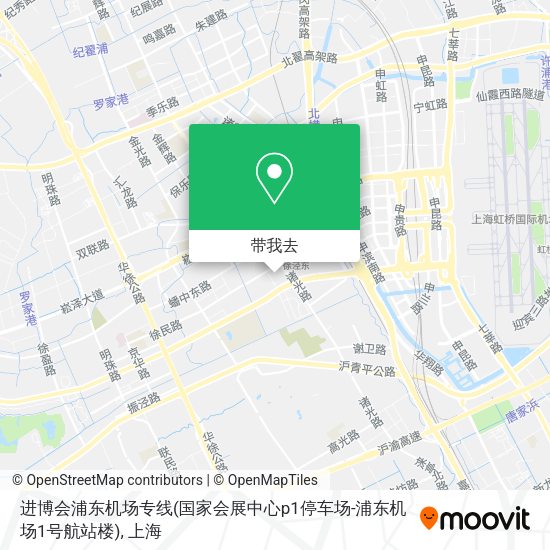 进博会浦东机场专线(国家会展中心p1停车场-浦东机场1号航站楼)地图