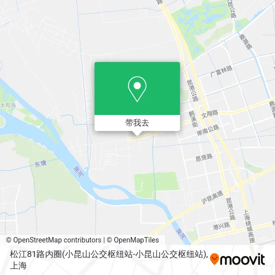 松江81路内圈(小昆山公交枢纽站-小昆山公交枢纽站)地图