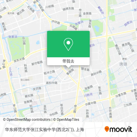 华东师范大学张江实验中学(西北2门)地图