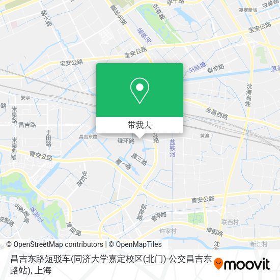 昌吉东路短驳车(同济大学嘉定校区(北门)-公交昌吉东路站)地图