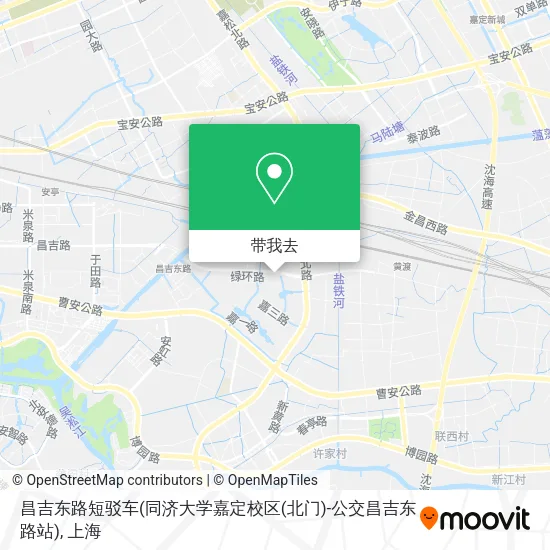 昌吉东路短驳车(同济大学嘉定校区(北门)-公交昌吉东路站)地图
