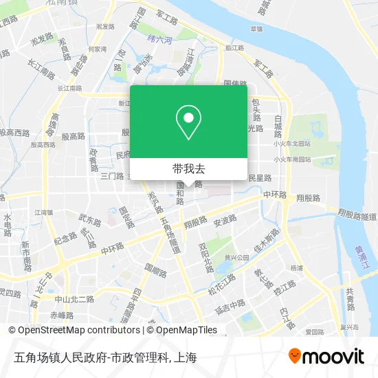 五角场镇人民政府-市政管理科地图