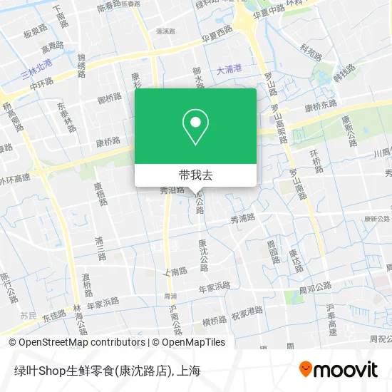 绿叶Shop生鲜零食(康沈路店)地图