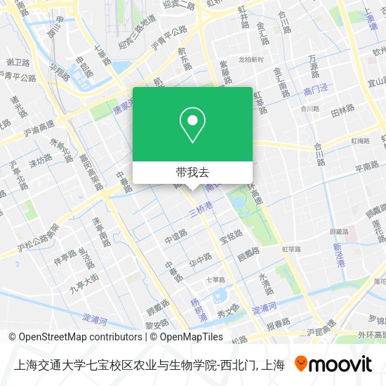 上海交通大学七宝校区农业与生物学院-西北门地图