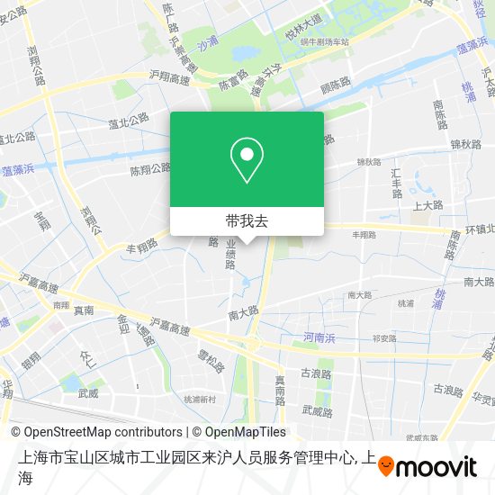 上海市宝山区城市工业园区来沪人员服务管理中心地图