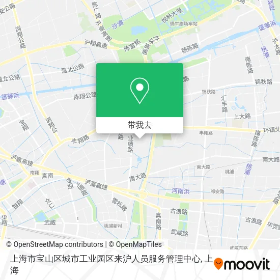 上海市宝山区城市工业园区来沪人员服务管理中心地图
