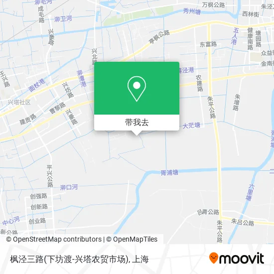 枫泾三路(下坊渡-兴塔农贸市场)地图