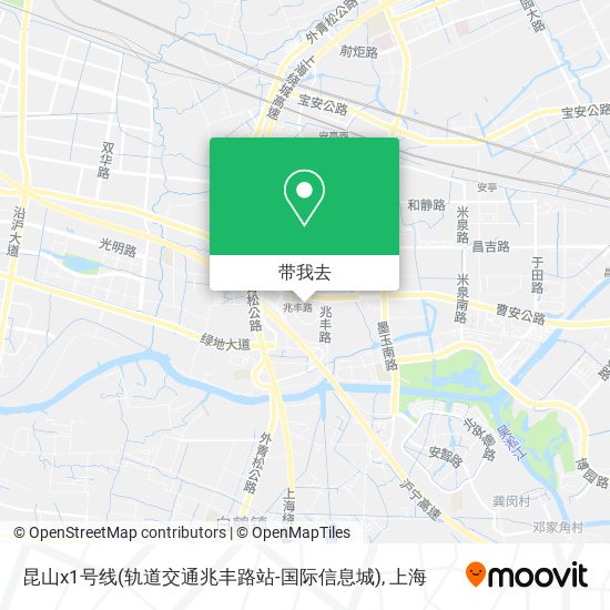 昆山x1号线(轨道交通兆丰路站-国际信息城)地图