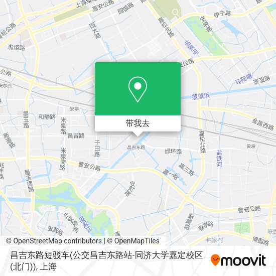 昌吉东路短驳车(公交昌吉东路站-同济大学嘉定校区(北门))地图
