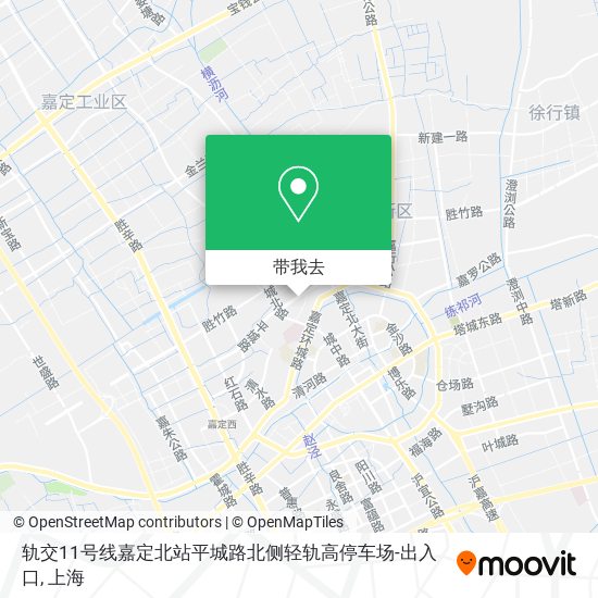 轨交11号线嘉定北站平城路北侧轻轨高停车场-出入口地图