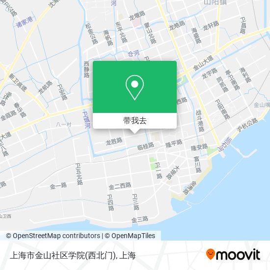 上海市金山社区学院(西北门)地图
