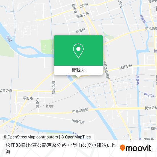松江83路(松蒸公路芦家公路-小昆山公交枢纽站)地图