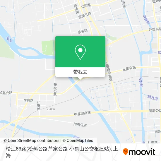 松江83路(松蒸公路芦家公路-小昆山公交枢纽站)地图