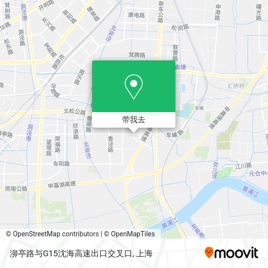 泖亭路与G15沈海高速出口交叉口地图