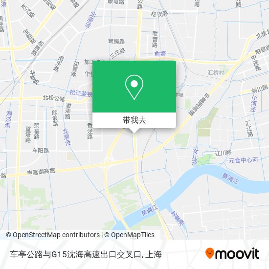 车亭公路与G15沈海高速出口交叉口地图