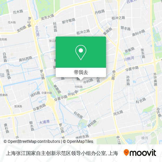 上海张江国家自主创新示范区领导小组办公室地图