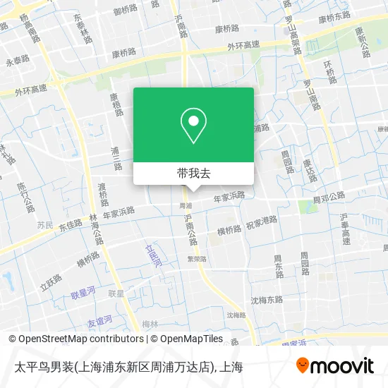 太平鸟男装(上海浦东新区周浦万达店)地图