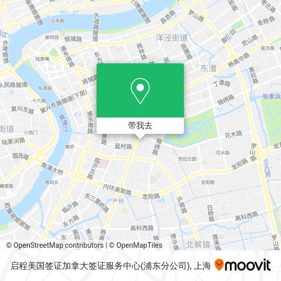 启程美国签证加拿大签证服务中心(浦东分公司)地图