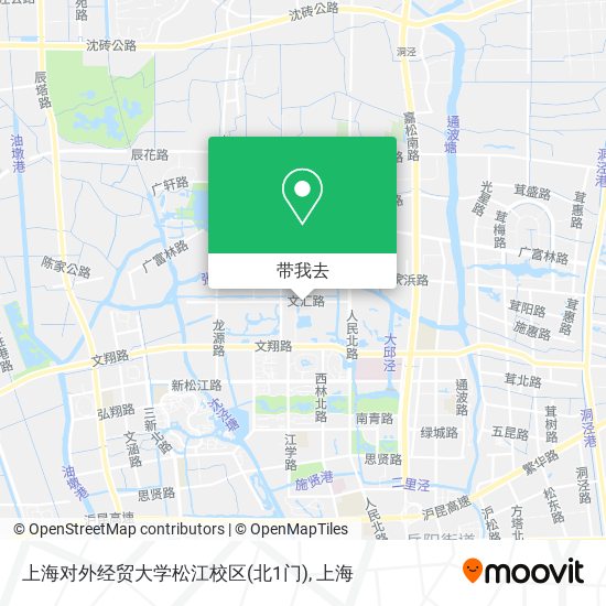 上海对外经贸大学松江校区(北1门)地图