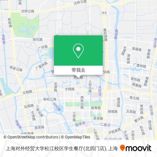 上海对外经贸大学松江校区学生餐厅(北四门店)地图