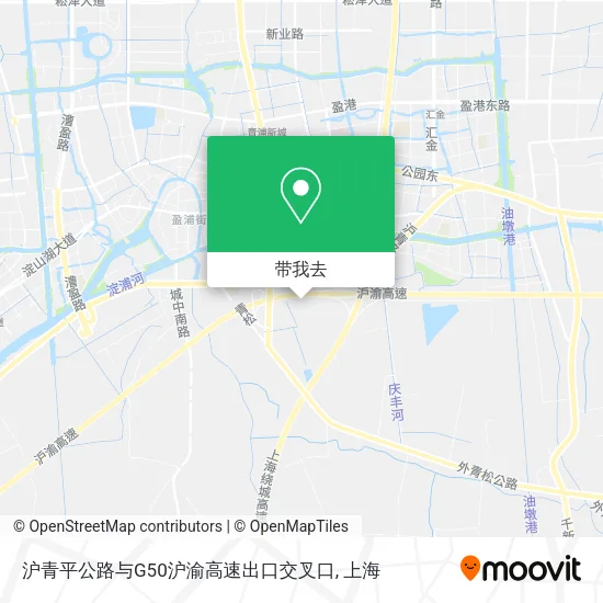 沪青平公路与G50沪渝高速出口交叉口地图