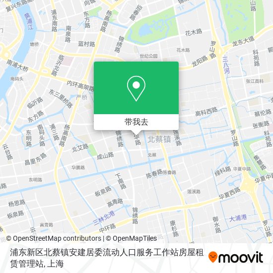 浦东新区北蔡镇安建居委流动人口服务工作站房屋租赁管理站地图