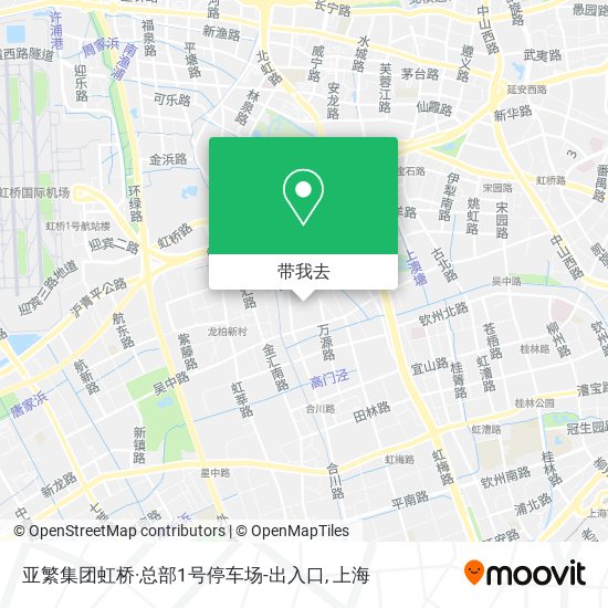 亚繁集团虹桥·总部1号停车场-出入口地图