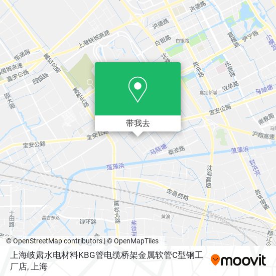 上海岐肃水电材料KBG管电缆桥架金属软管C型钢工厂店地图